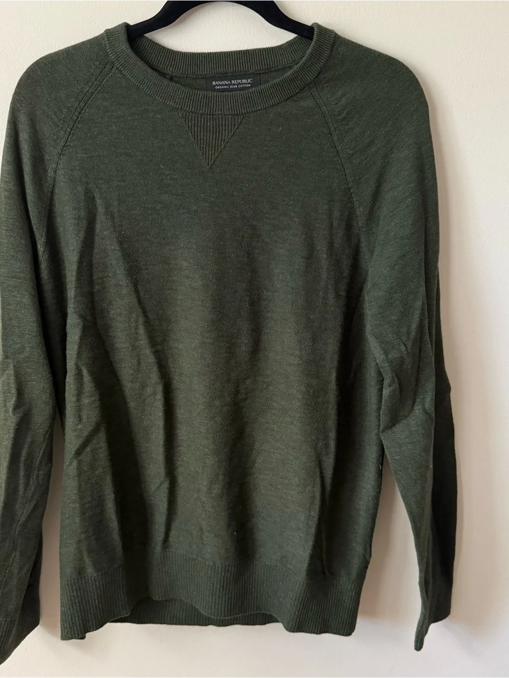 Banana Republic Organic Slub Cotton Crewneck Sweater Green Men’s M